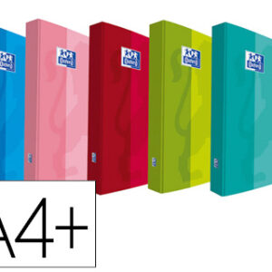 Pasta de Aneis Oxford School Din A4+ Capa Extradura 4 Aneis 40mm Cores Sortidas