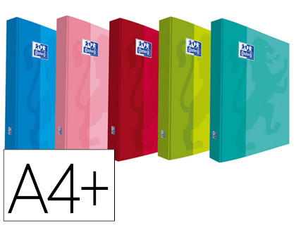 Pasta de Aneis Oxford School Din A4+ Capa Extradura 4 Aneis 40mm Cores Sortidas