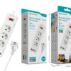 Extenção 2m com 3 tomads 3 usb 1 type-c PD-002 16A