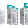 Adaptador de Viagem Universal Novoteck PJ-014 Branco Compatível com EU/UK/US/AU
