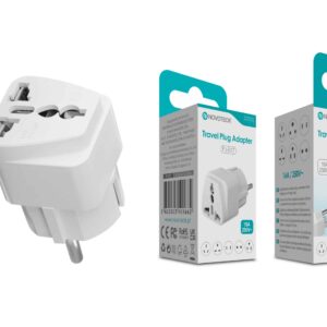 Adaptador de Viagem Universal Novoteck PJ-017 – Suporta até 16A/250V, Compatível com Tomadas Internacionais