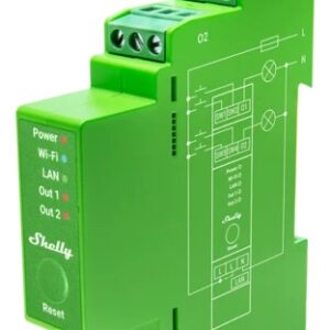Módulo Controlador Dimmer Inteligente p/ Calha DIN 2 Canais 2x200W - Shelly Pro Dimmer 2PM
