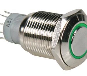 Interruptor Pulsador Metálico SPDT 1NO 1NC - Luz Verde
