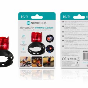 Luz de Segurança Traseira para Bicicleta Vermelho RL-11 – LED Alto Brilho, Modos Intermitente e Contínuo, Resistente à Água