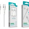 Cabo USB-C para USB-C NOVOTECK S-108 - PD 3.0 Quick Charge,66W,100cm,Branco,Trançado em Nylon