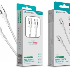 Cabo de Dados Trançado Nylon 3.1A Carregamento Rápido - Branco , USB-C to Type-C , 3.0M