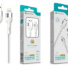 Cabo de Dados Trançado Nylon 3.1A Carregamento Rápido - Branco , Lightning USB , 1.0M