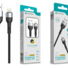 Cabo Lightning NOVOTECK S-117 - Nylon Trançado, 3.1A, 100cm,Negro