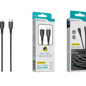 Cabo Type-C para Lightning NOVOTECK S-126 – 27W, 1m, Reforçado, Carregamento Rápido e Sincronização