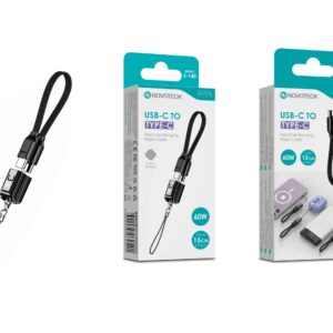Cabo Chaveiro USB-C para USB-C S-140 – 60W, 15cm