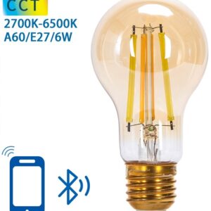 Lâmpada LED Inteligente E27 A60 Filamento Mesh Bluetooth 6W 2700K~6500K 806Lm (Âmbar)