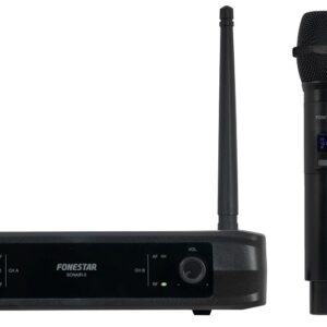 Central 2x Microfones Mão 2 Canais s/ Fios UHF - FONESTAR