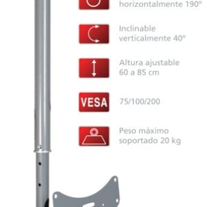 Suporte Tecto Extensivel p/ Plasma LCD/TFT (Cinza) - FONESTAR