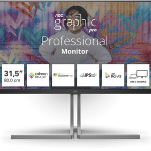 Monitor Graphic Pro U32U3CV IPS W-LED 31.5 4K UHD 16:9 60Hz VESA Adaptive Sync - AOC