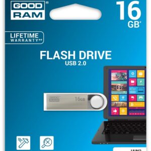 Pen Drive USB 2.0 16GB UUN2 (Prateado) - GOODRAM