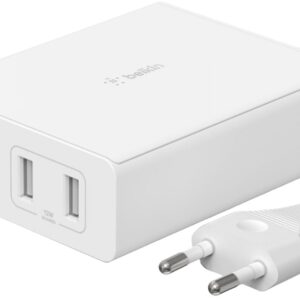 Carregador GaN Dual BoostCharge Pro USB-C/USB-A 108W (Branco) - BELKIN