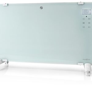 Aquecedor Convecção Inteligente Wi-Fi 2000W Vidro c/ Comando Chão/Parede SmartLife (Branco) - NEDIS