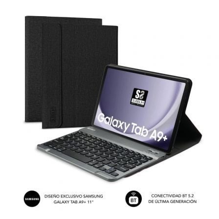 Capa com Teclado Subblim KeyTab Pro BT para Tablets Samsung Galaxy A9+  Preta