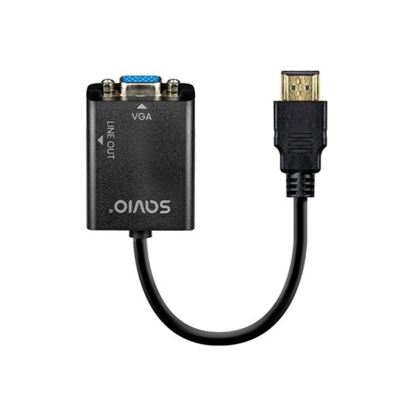 ADAPTADOR HDMI (M) - VGA (H) + MINI JACK 3.5 MM